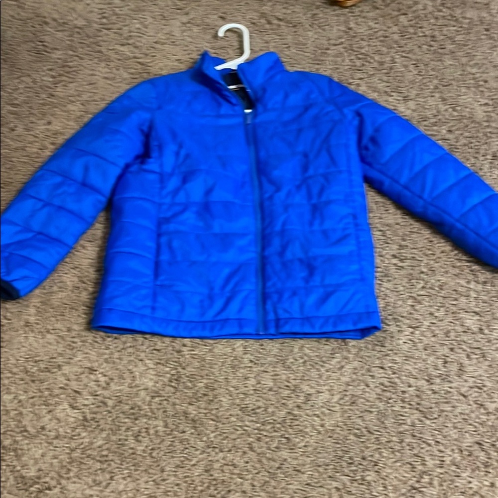 Lands' End Blue Quilted Puffer Jacket Insulated